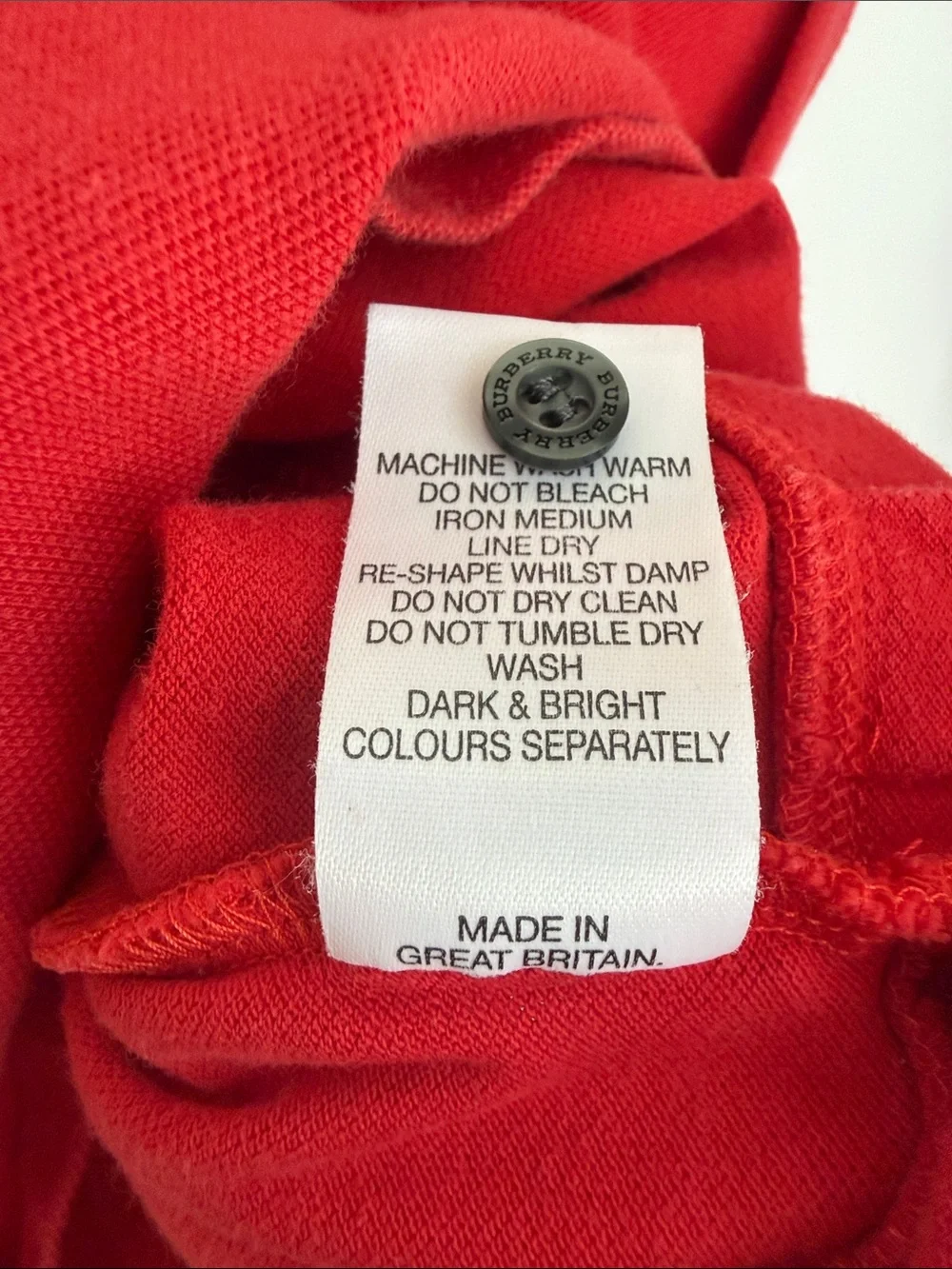 Burberry Kids Red Polo with ruffles with Check Placket